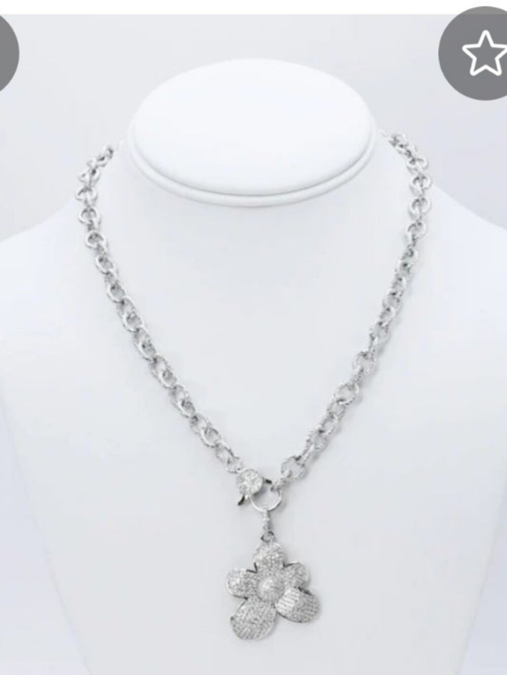 New in Package Treasure Jewels Silver Flower Necklace